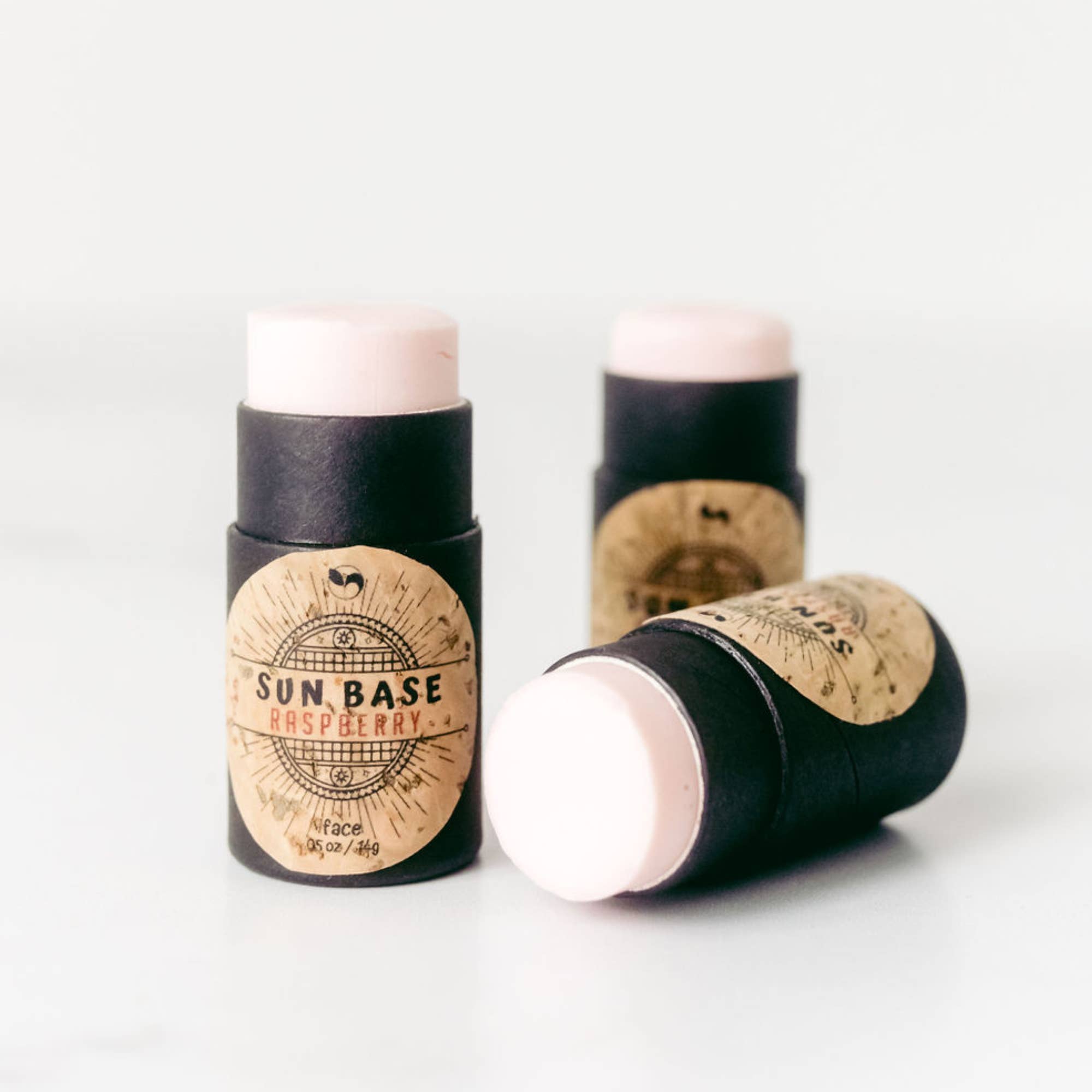 Scentcerae - Wholesale Lip Balm - Sun Base Raspberry Zinc Lip Balm Bio-Cork Push ups