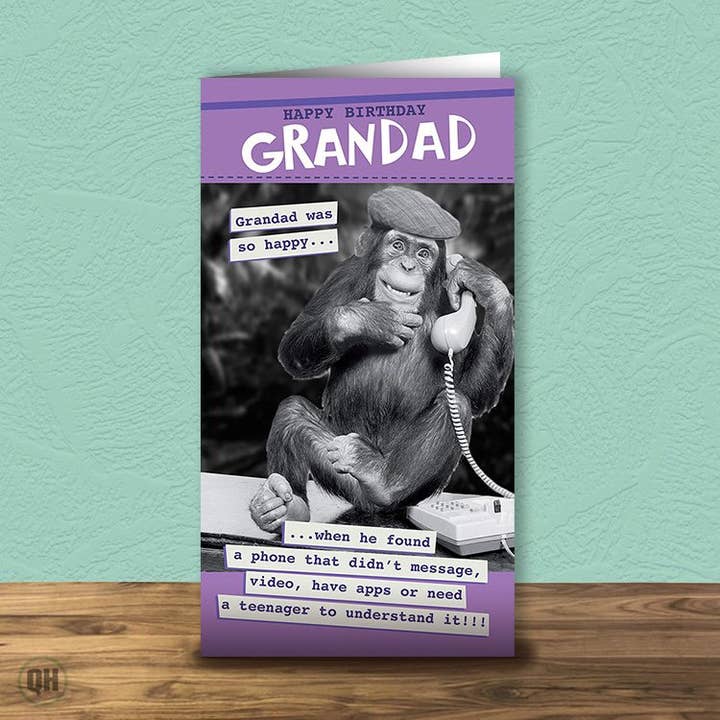 Grandad Was So Happy - Biglietto di auguri per il nonno per la vendita all'ingrosso da parte di Quitting Hollywood