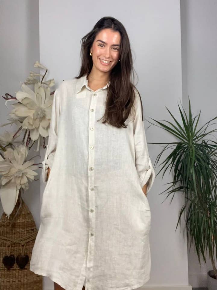 Linen & More - Wholesale Button Down Shirt - Women's - REF 89075 100% LINEN SHORT T-SHIRT