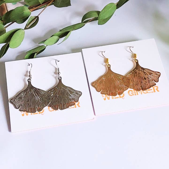 Ginkgo Leaf Earrings for wholesale by Wild Ginger