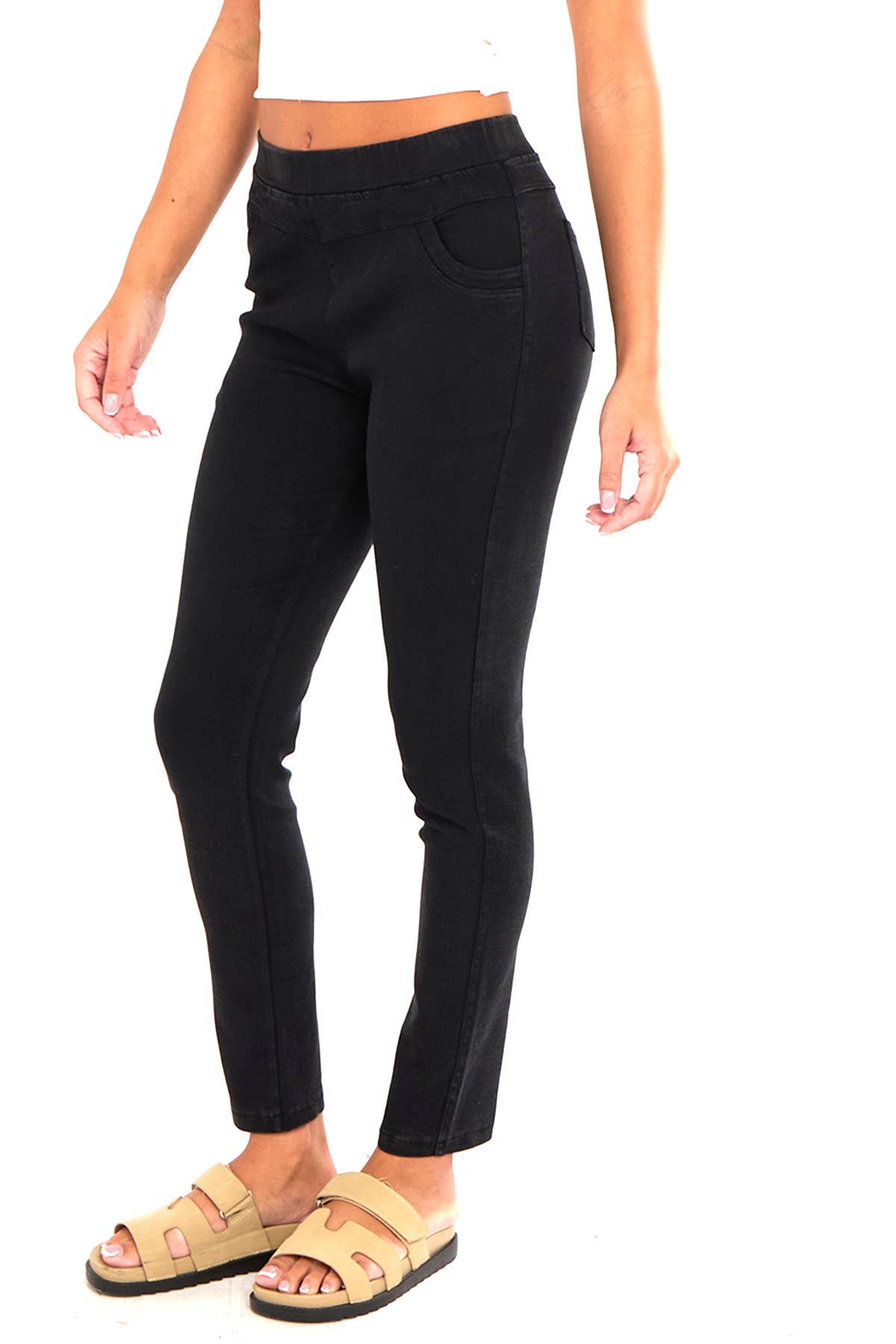 Superbia - Wholesale Pants - Women's -  High Waist 4 way Pull-on Stretch Stone Wash Magic Jeggings2