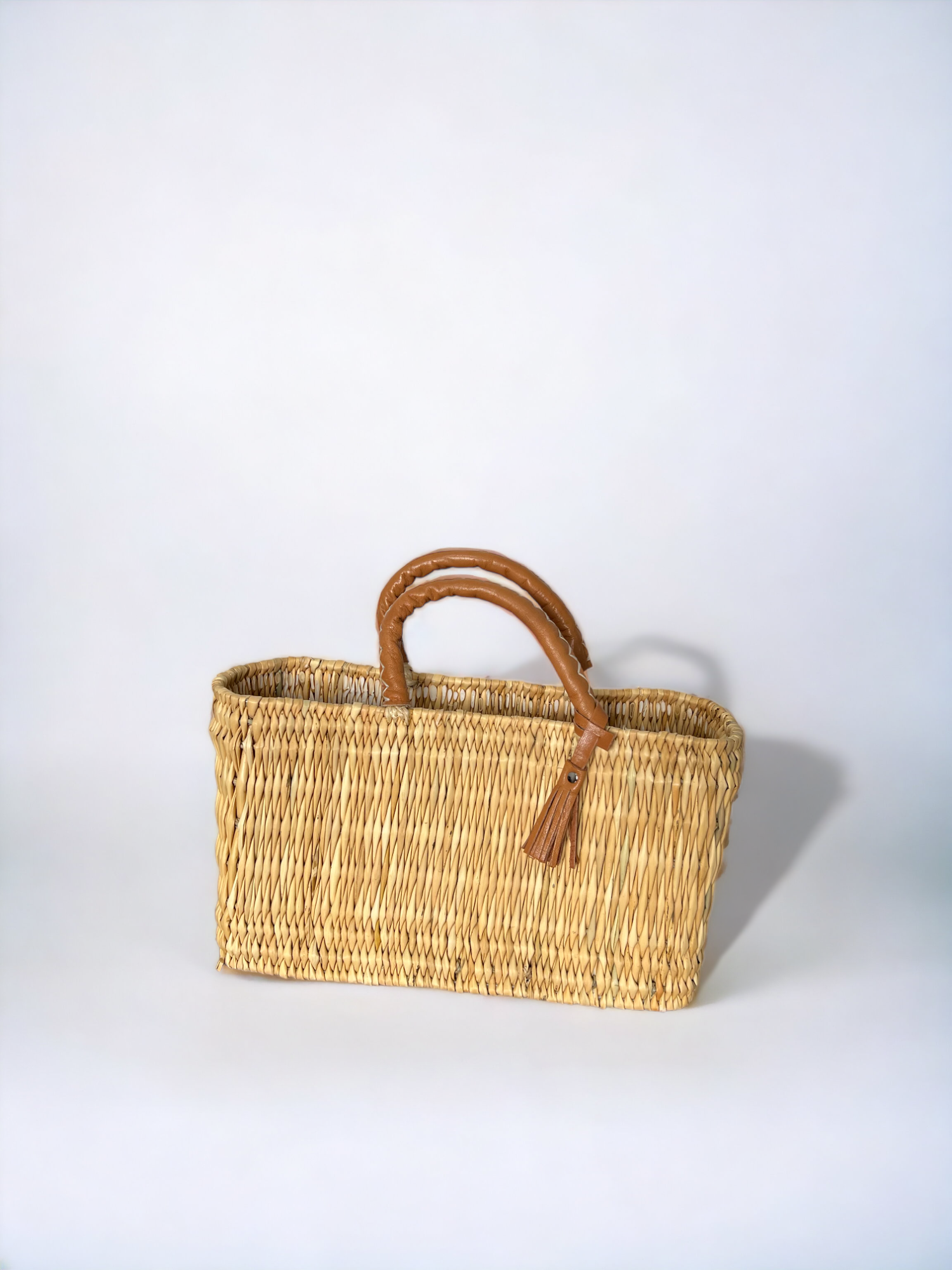 HandmadeBestSeller - Wholesale Mand - Rieten opbergmanden - leren handgrepen in 2 kleuren1