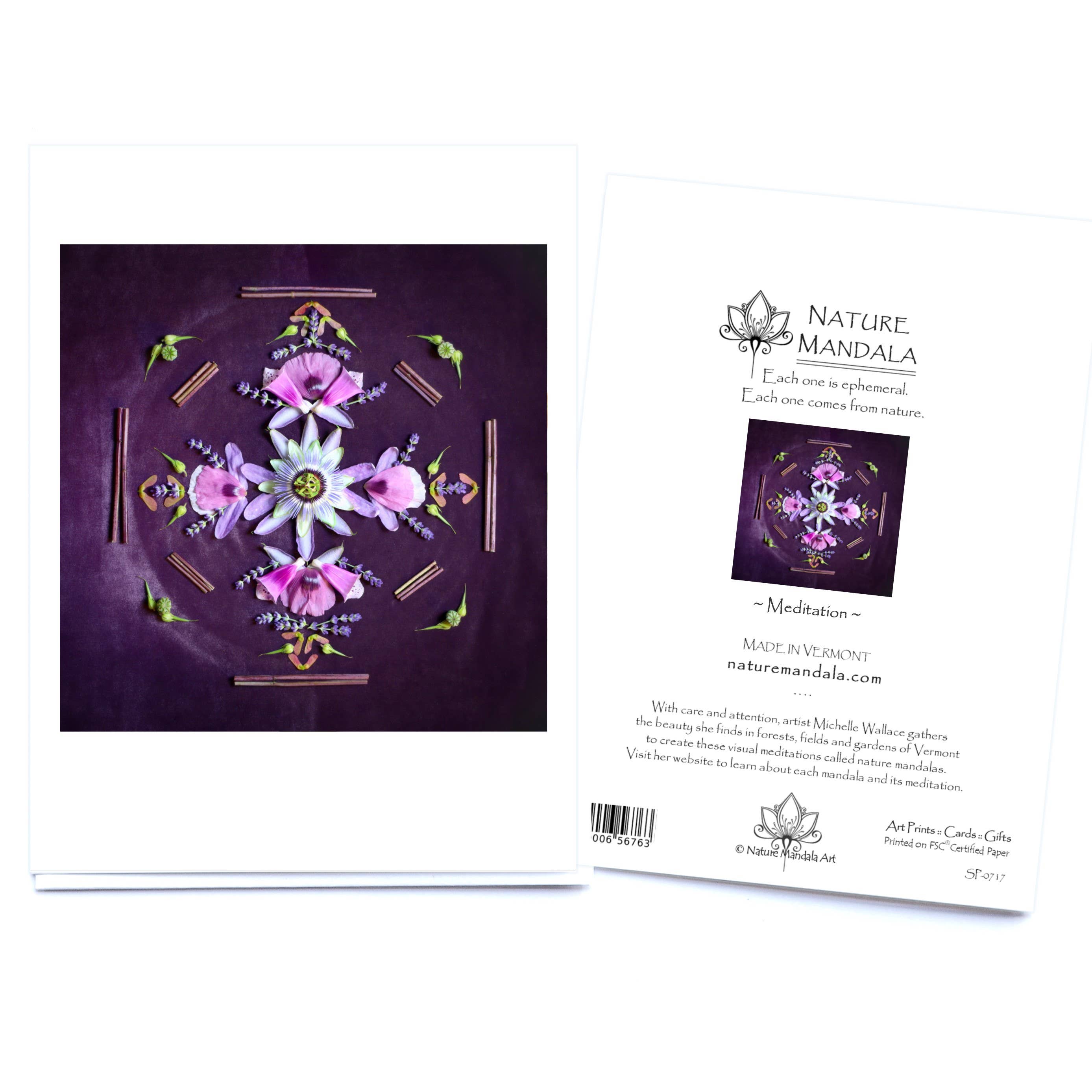 Nature Mandala Art - Wholesale Everyday Greeting Card - Nature / Flower Mandala Card :: Meditation1