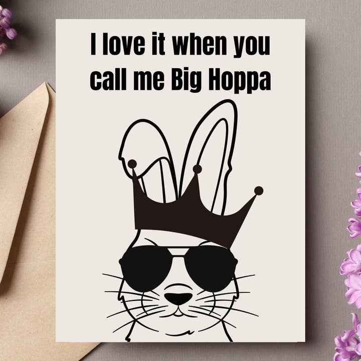 Big Hoppa Greeting Card for wholesale by Dash of Sass Studio