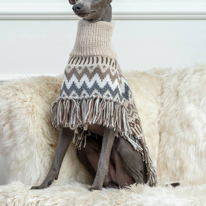 Woolly vinter alpaka hundeponcho for engroshandel hos Alqo Wasi