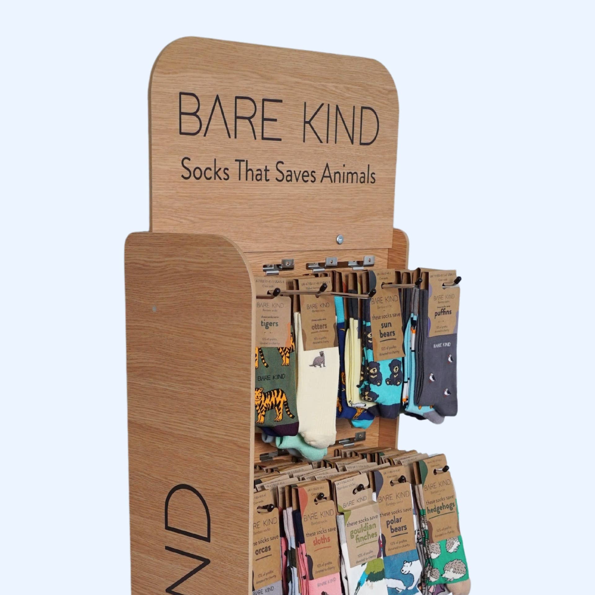 Bare Kind Socks – wholesale Retailer display – Accessories – Double Sided Floor Display Stand | POS | Point of Sale3