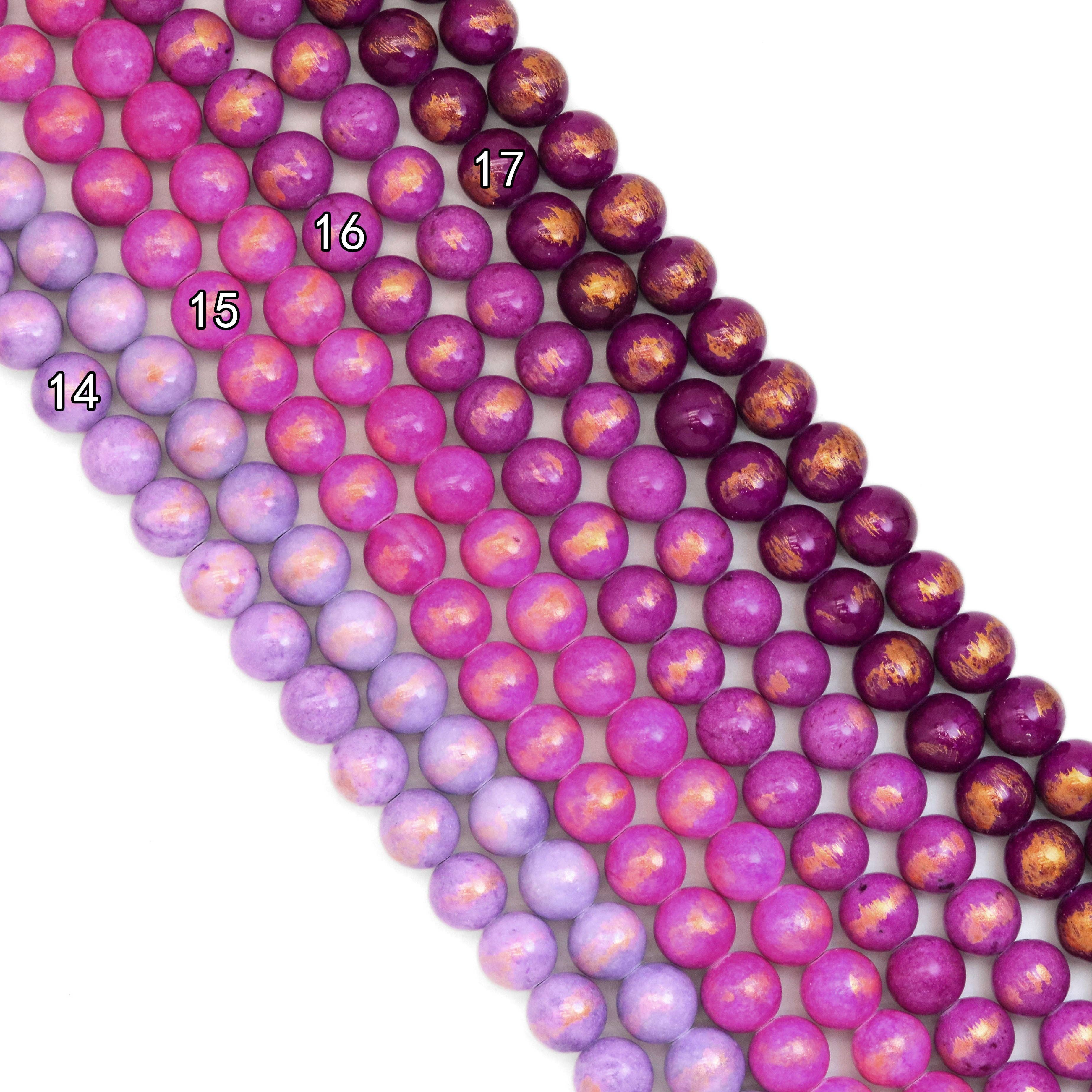 BestBeads&Beyond - Wholesale Beads - Jade with Golden Line Round Smooth Beads, Sku#U18904