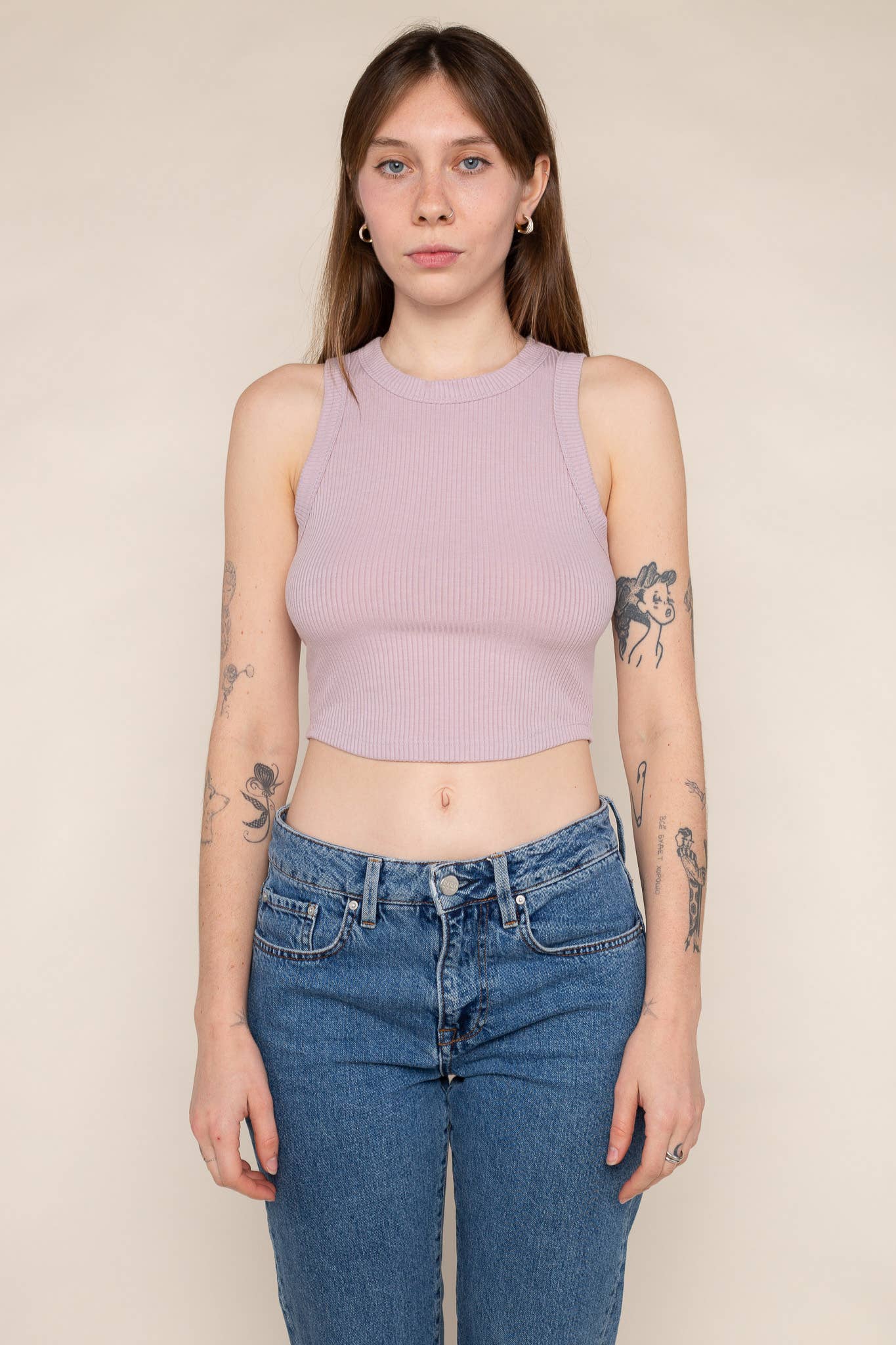 NLT – Tops – Mulher por atacado – Lula Rib Tank | Comprimento Básico da Colheita12