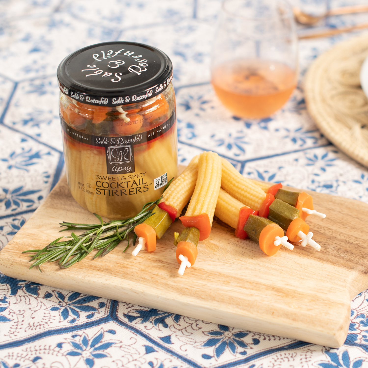 Sable and Rosenfeld est.1970 - Wholesale Pickled Vegetables - Sable & Rosenfeld Tipsy Cocktail Stirrers - Sweet & Spicy (C4