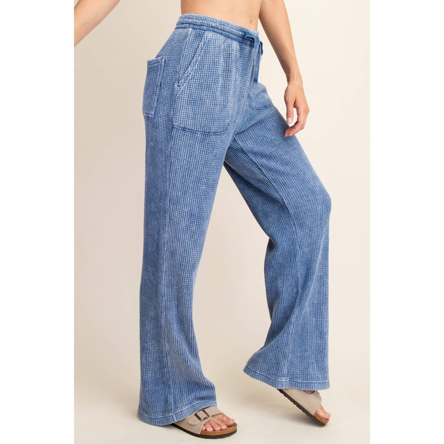 Rae Mode - Wholesale Athletic Pants - Women's - MINERAL WASHED WAFFLE STRAIGHT SWEATPANTS6