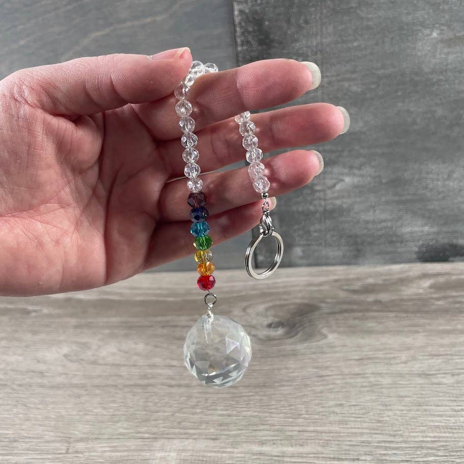 Keystone Crystals - Wholesale Suncatcher - Suncatchers Faceted Rainbow Beaded Hanging Prisms24