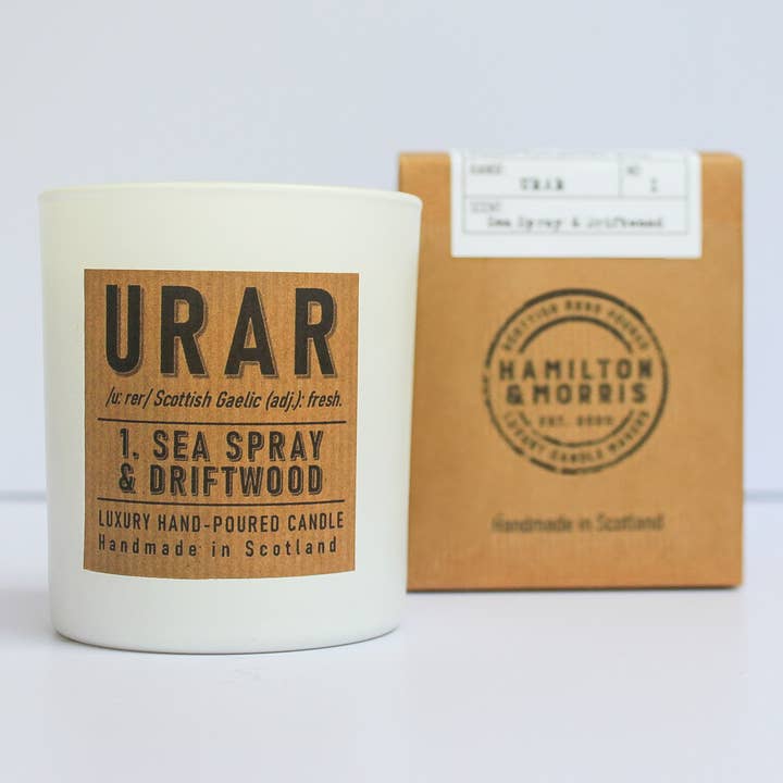 Urar 1: Sea Spray and Driftwood Scottish Candle for wholesale by Hamilton and Morris Candlemakers