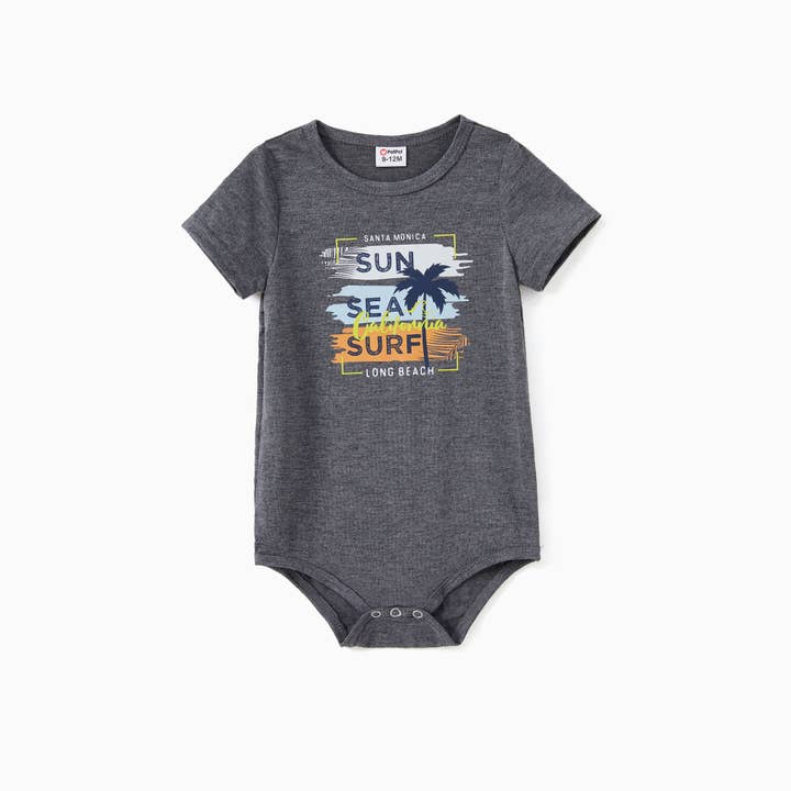 DeepGrey Family Text Coconut Tree Graphic Tee,Y-Back Sleeveless Dress for wholesale on Faire