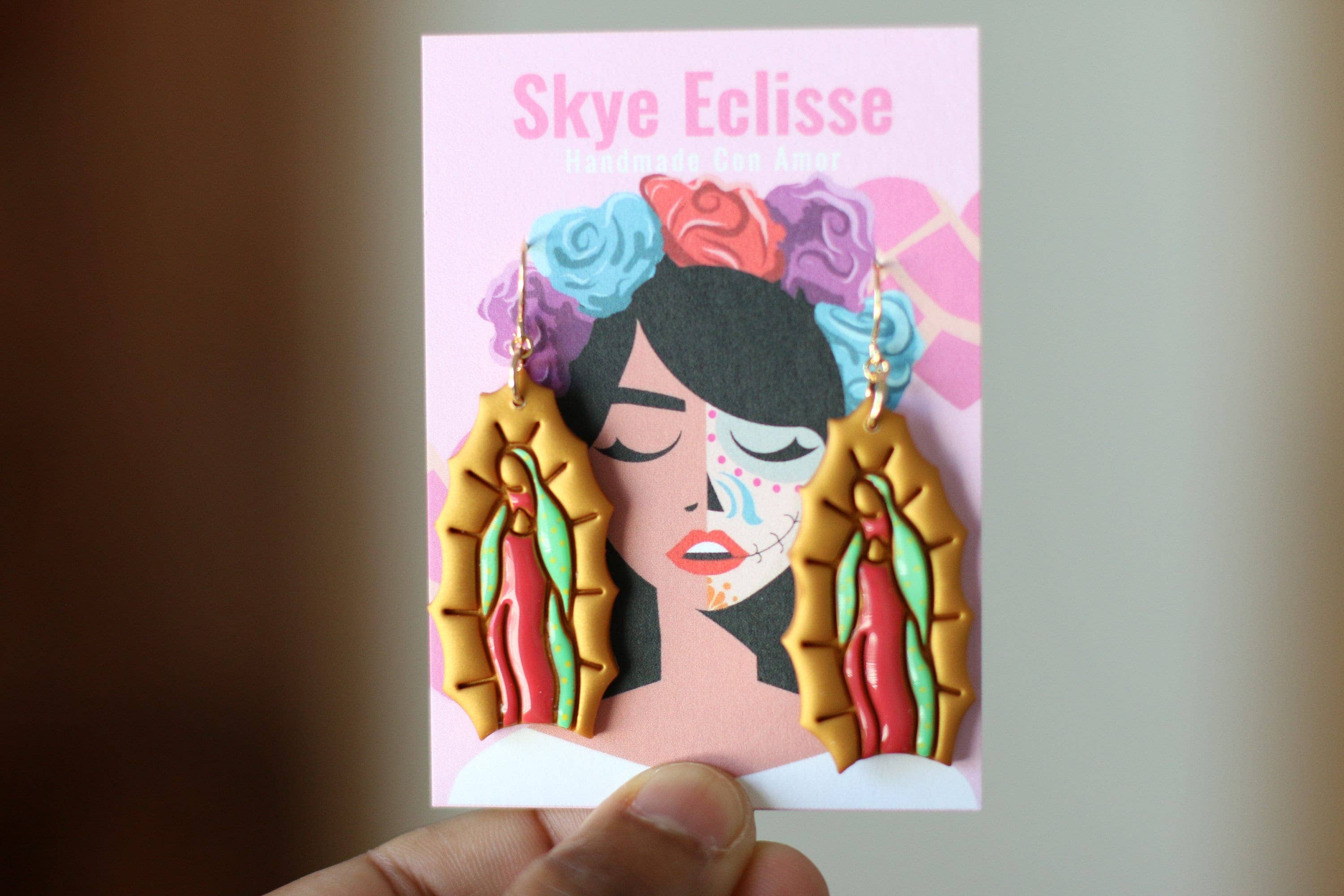 Skye Eclisse Jewelry - Wholesale Dangle Earrings - Virgen De Guadalupe Earrings6