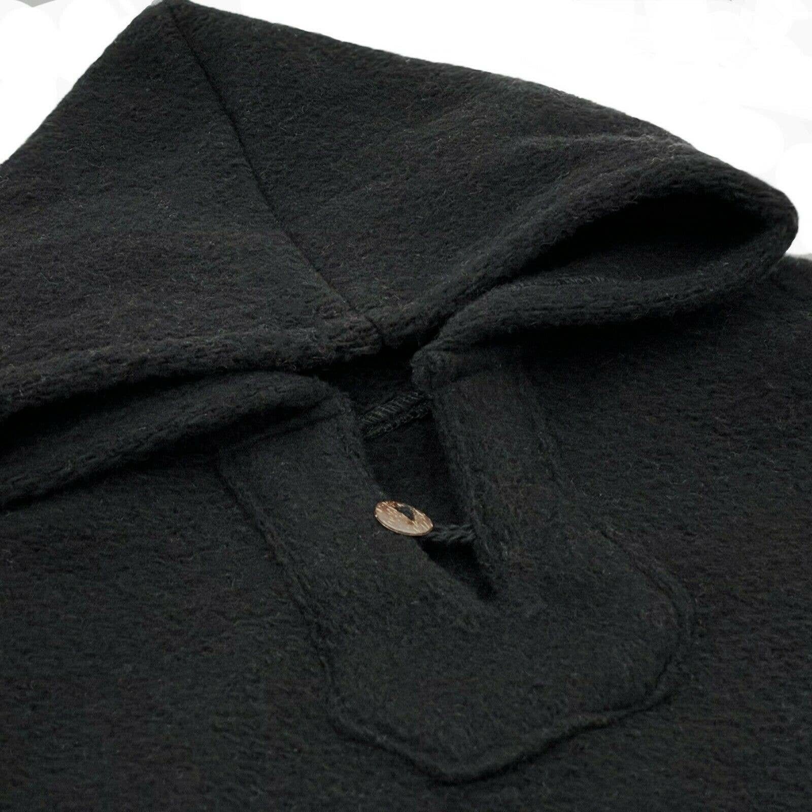 ECUALAMA - Wholesale Poncho - Unisex - Extra Large Surfers Poncho with hood and pocket llama wool - BLACK8