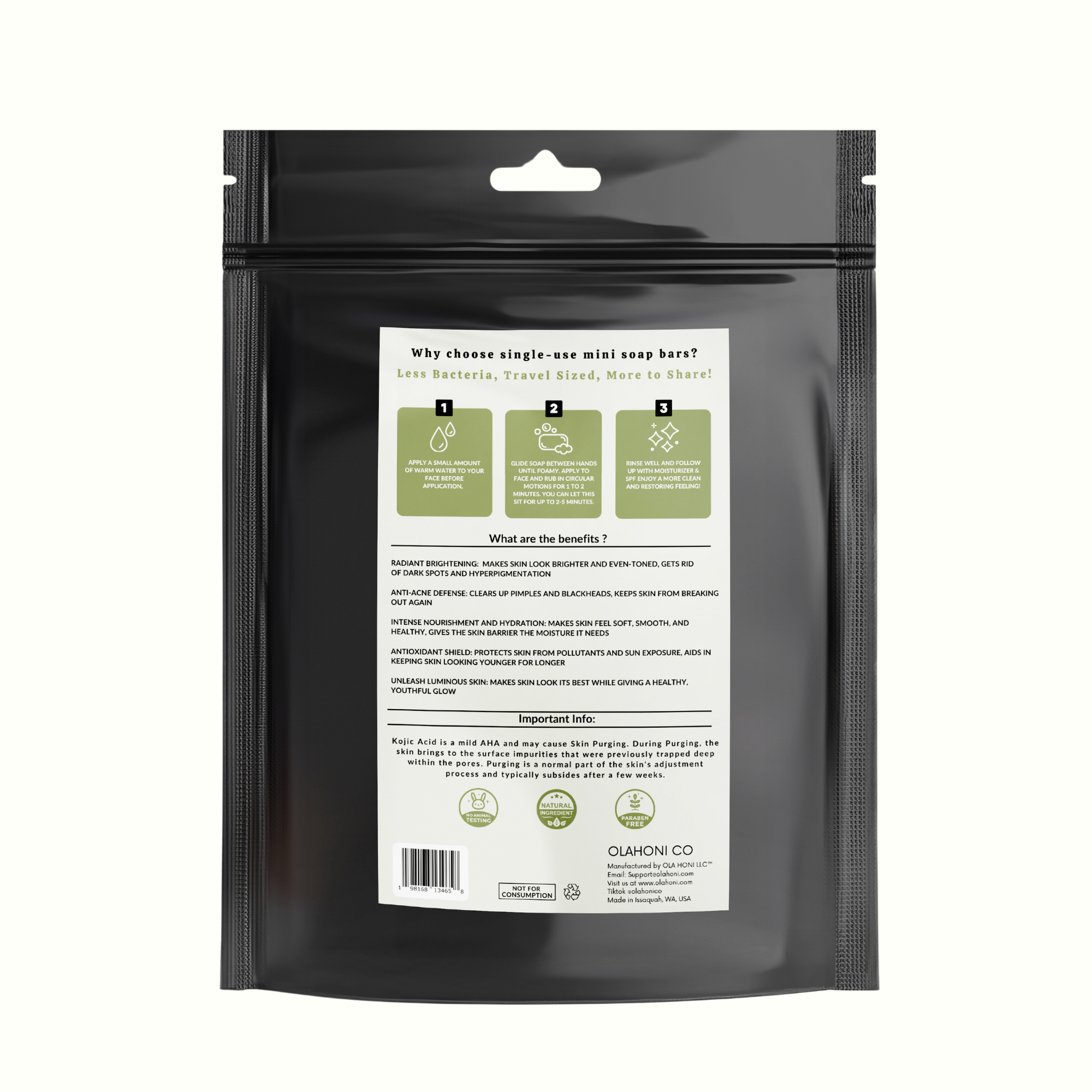 Olahoni Co - Vendita all'ingrosso Saponette - Mini Saponette alla Curcuma, Acido Kojico e Moringa (60 Pezzi)1