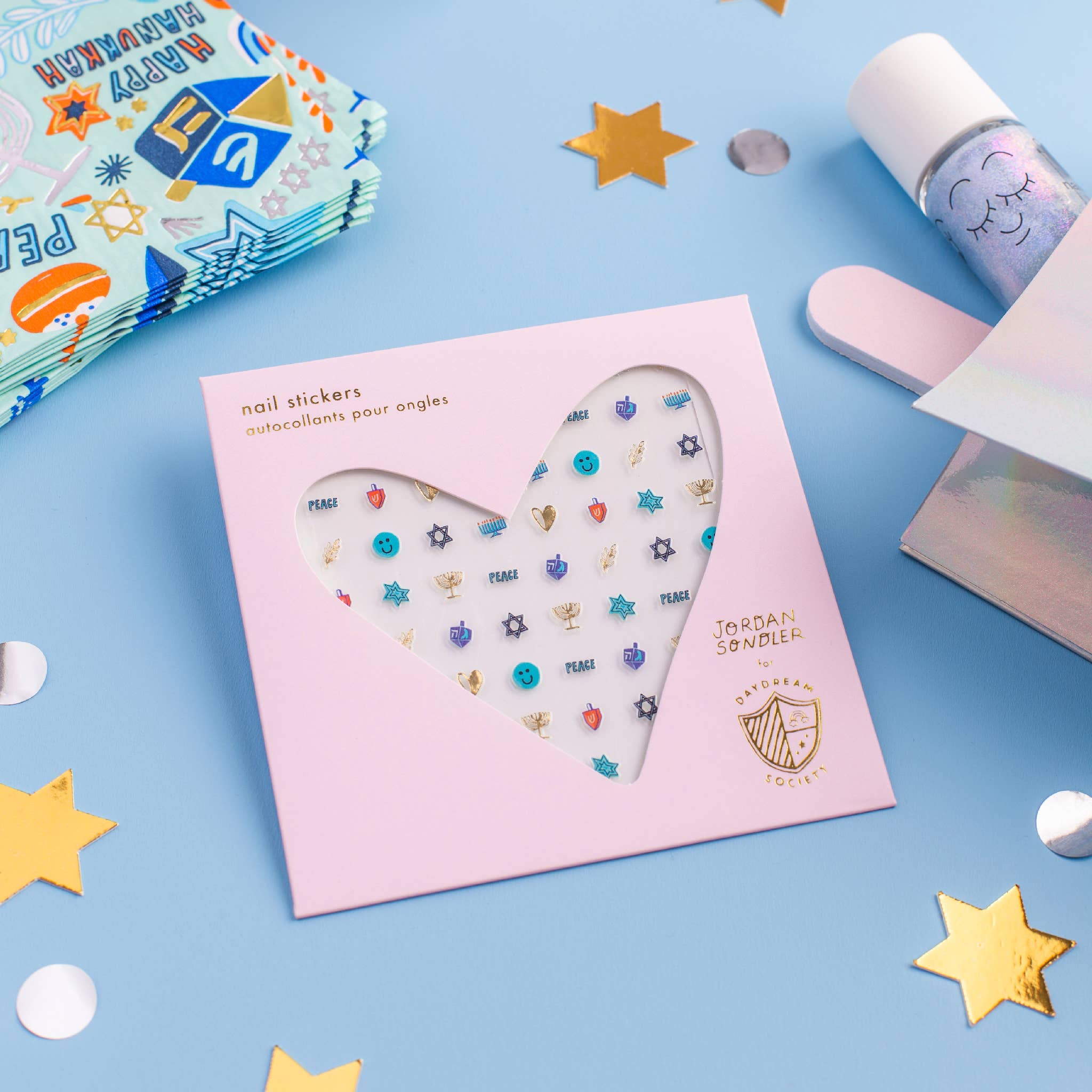 Jollity & Co. + Daydream Society - Vendita all'ingrosso Nail art/decalcomania unghie - Adesivi per unghie Festival of Lights, confezione da 12