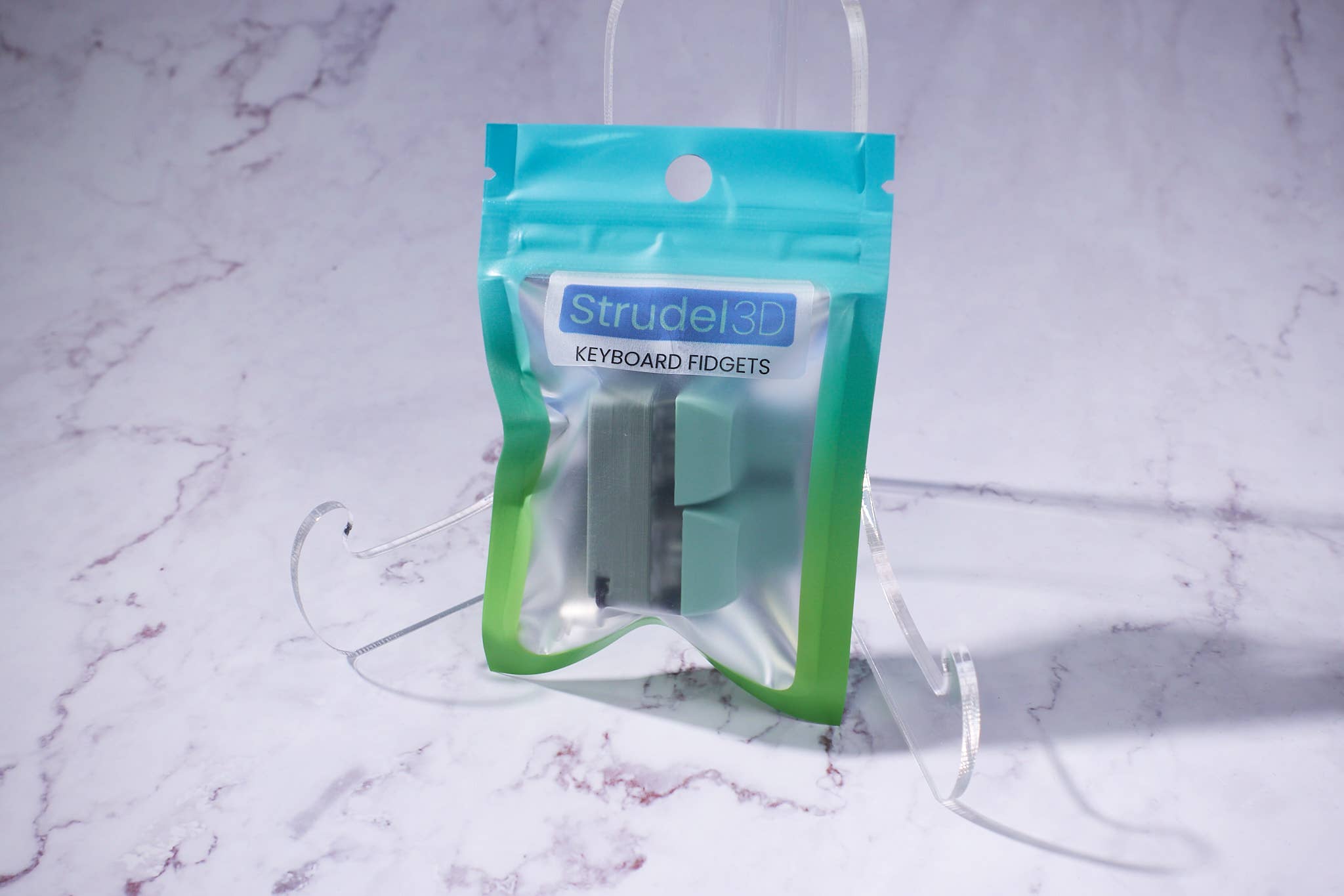 Strudel3D - Wholesale Fidget Toy - Kids - 2 Key Mechanical Keyboard Fidget Keychain - Two-Tone Series3