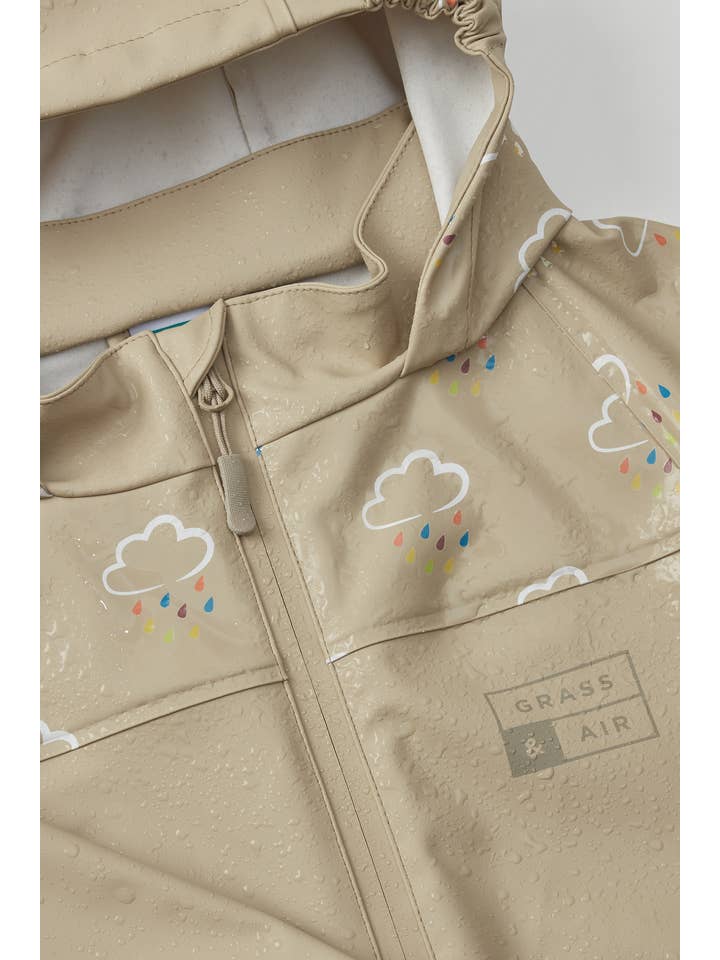 Grass & Air - Wholesale Raincoat – Kids - Stone Colour Changing Kids Rain Jacket 1
