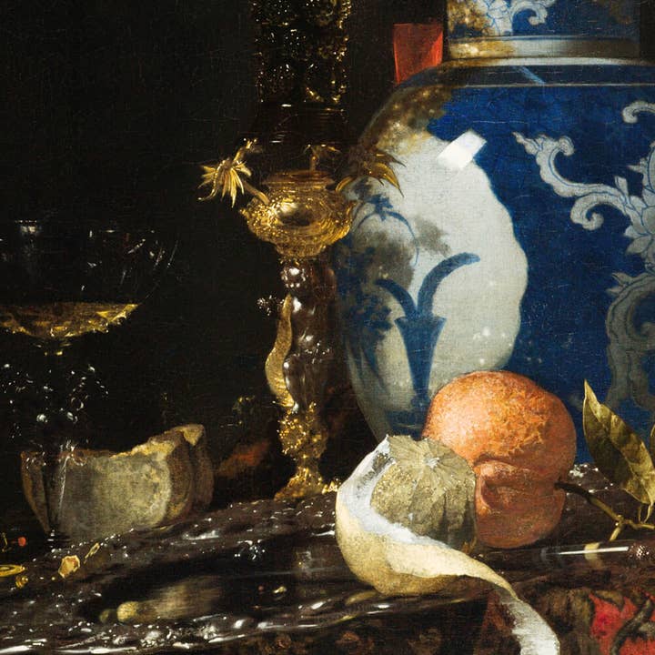 Modern Antique Prints - Wholesale Kunstprint - Barok stilleven met porseleinen vaas – Dark Academia decor3