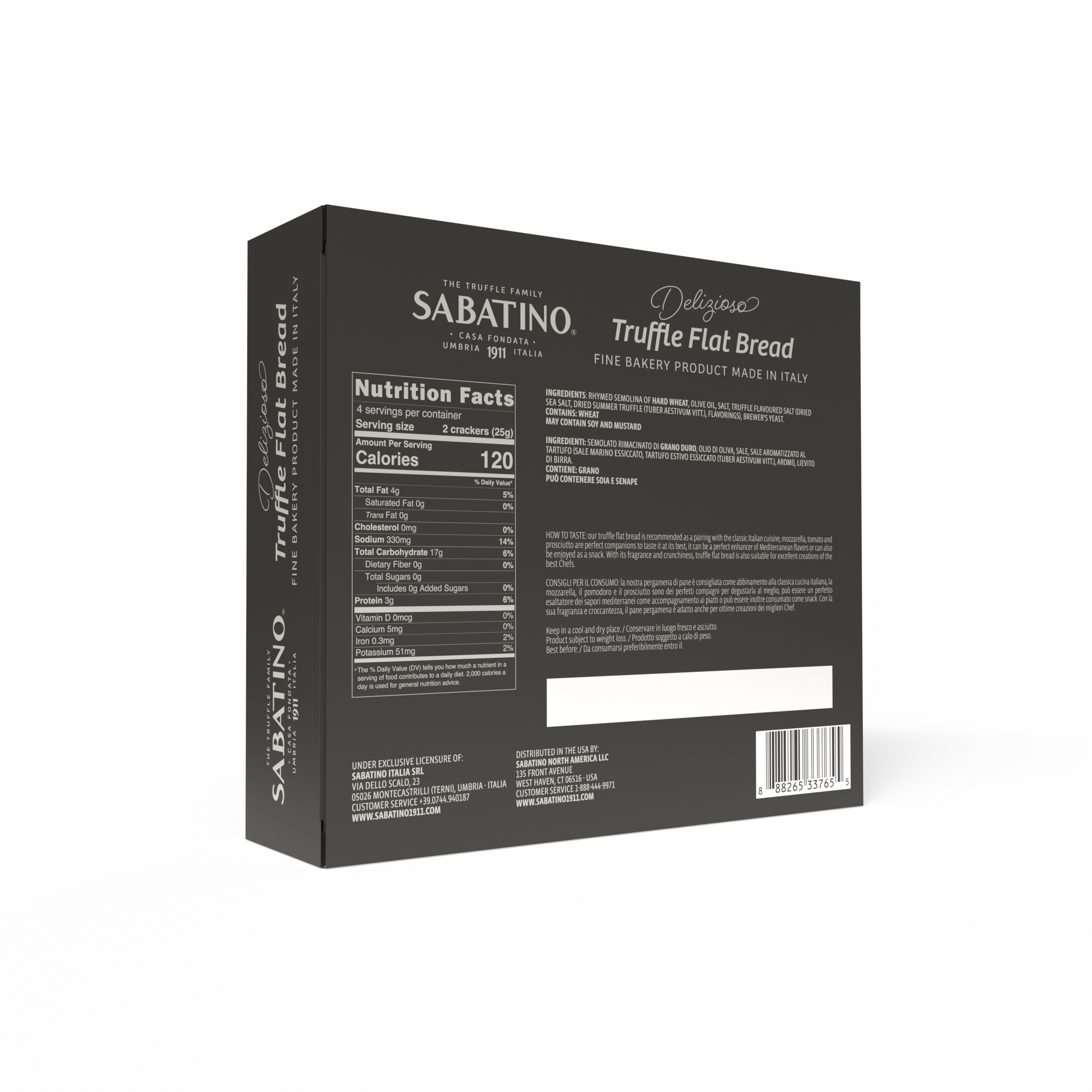 Sabatino Truffles - Vente Biscuit salé - Pain Plat à la Truffe1