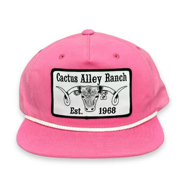 "The Big Curl" - Pink/White Rope, Snapback Cap (2025) for wholesale by Cactus Alley Hat Co.