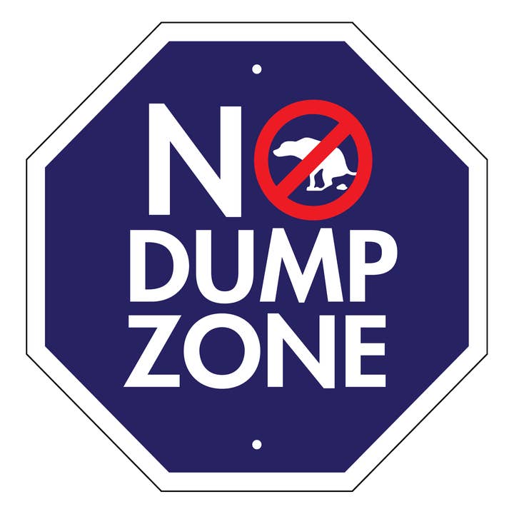Gartenschild „No Dump Zone“ für den Großhandel von Imagine This Company