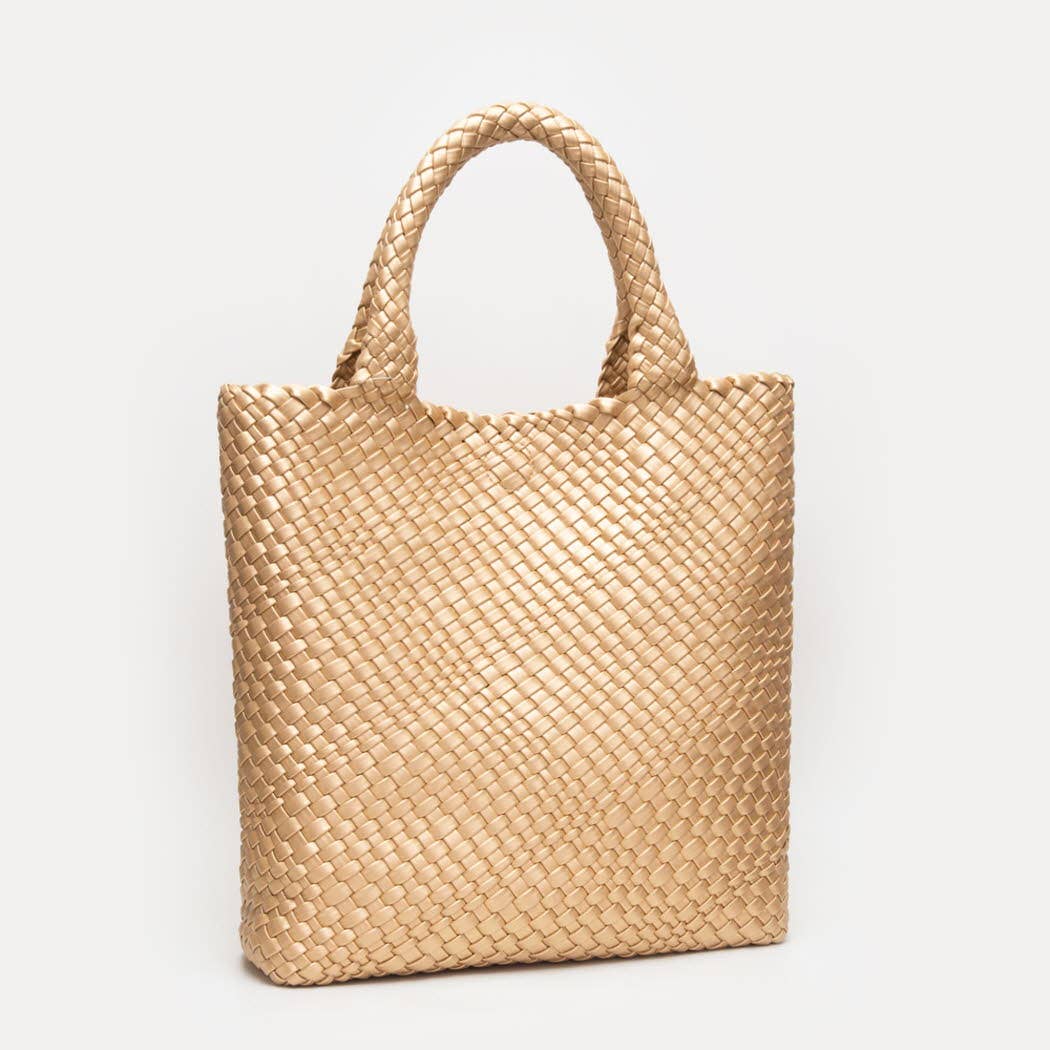 Fashion City – wholesale Tote bag – Women's – Woven Braided Tote Bag With Wristlet Pouch5