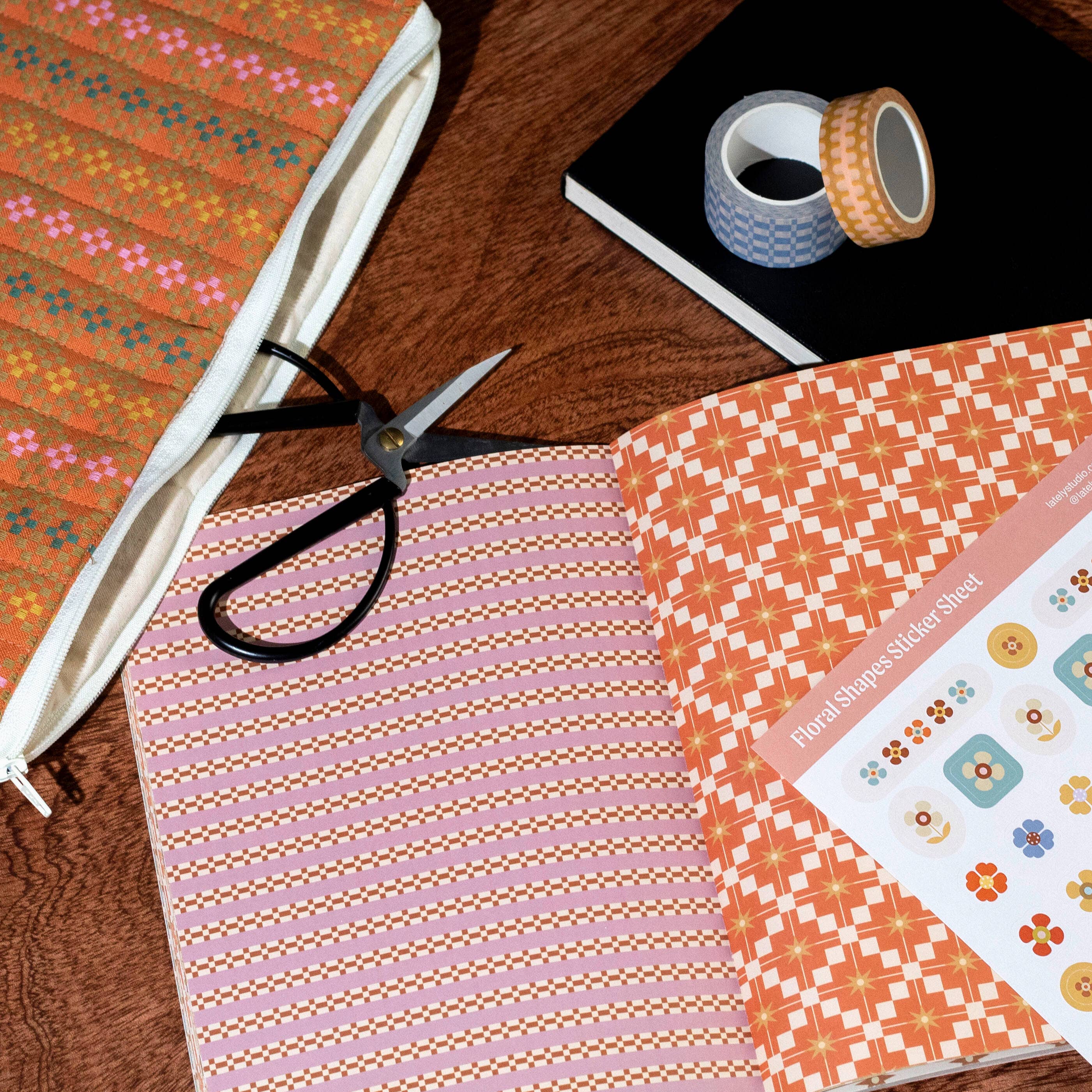 Lately Studio - Wholesale Scrapbook - Journalling Papers Book | Craft Paper Pack | Retro Pattern1