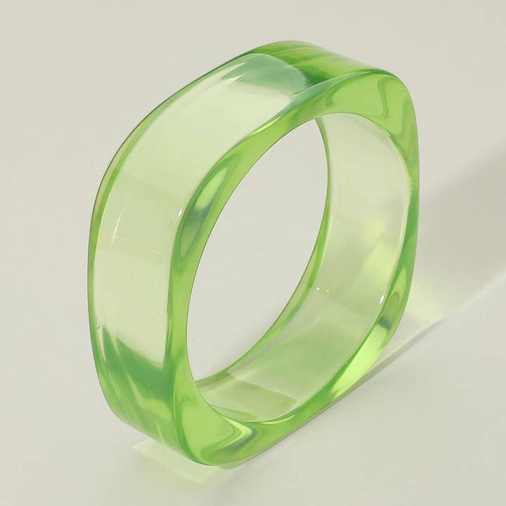Sensibling Corp. - Wholesale Bangle Bracelet - Chunky Transparent Resin Square Bangle Bracelet4