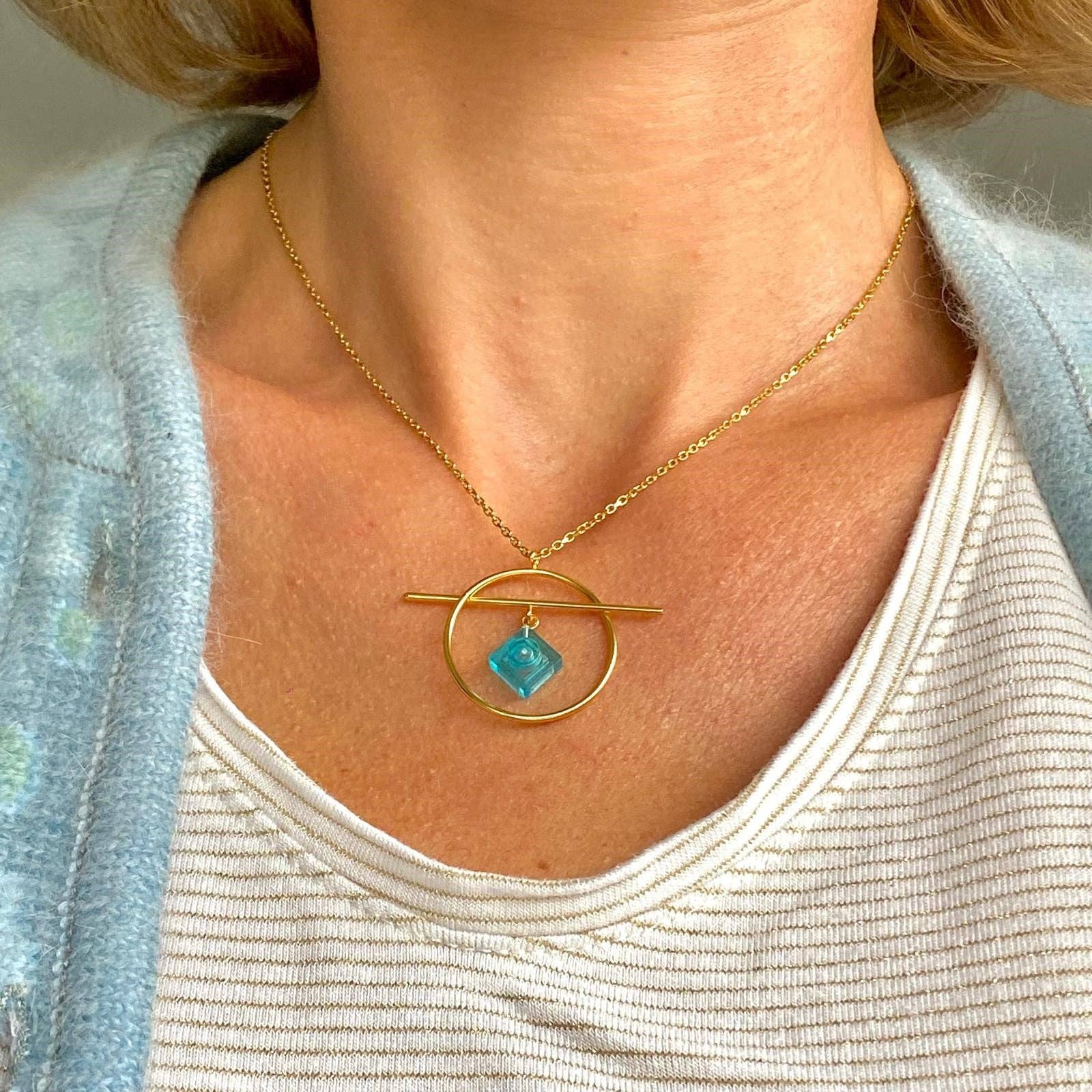 Brique d'Oreille - Wholesale Pendant/Charm Necklace - Geometric necklace with a Lego brick - Les Astucieuses29