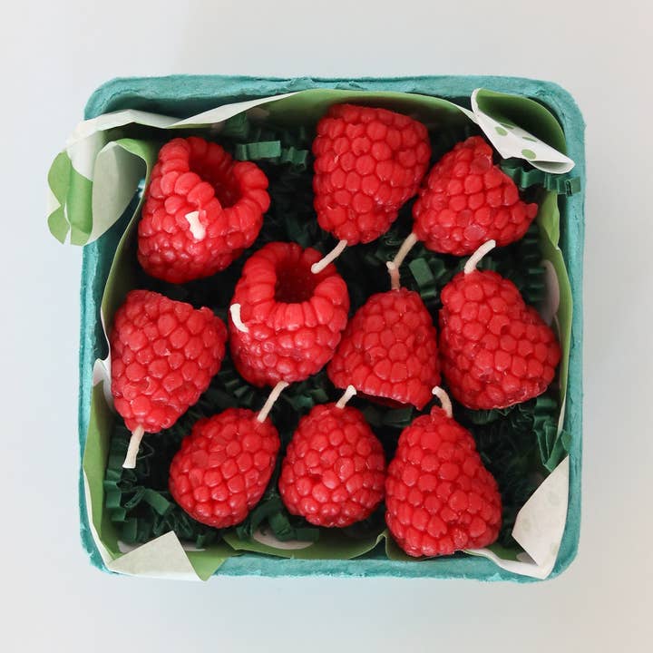 Happy Organics - Wholesale Novelty Candle - Beeswax Raspberry Birthday Candles
