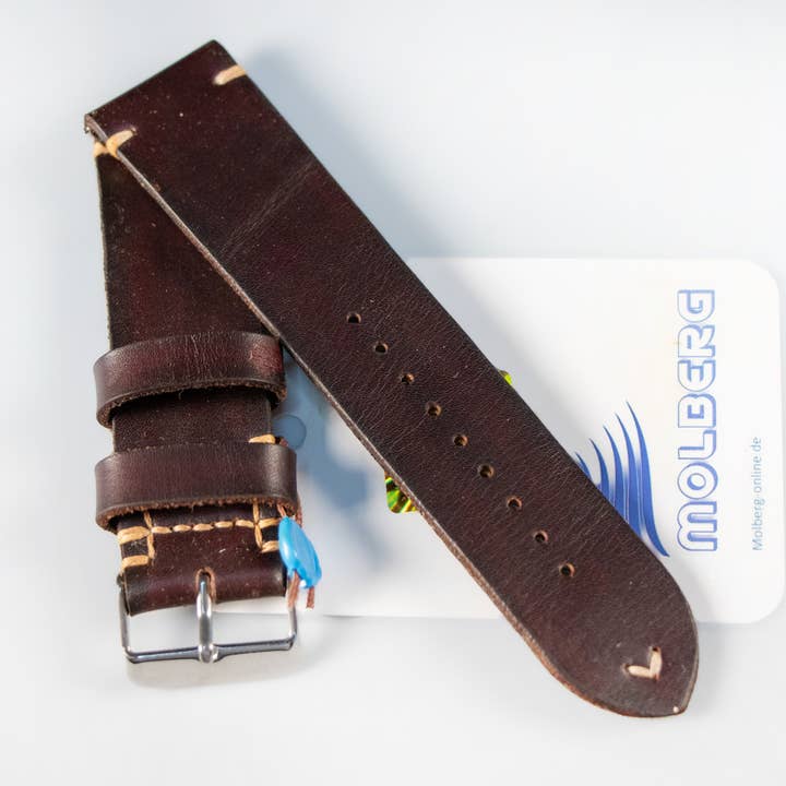 Watch strap brown/white, extra strong handmade NEW Molberg for wholesale by Molberg