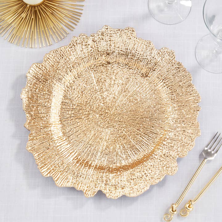 Fennco Styles - Wholesale Charger Plate - Gold Starburst 14" Charger Plate