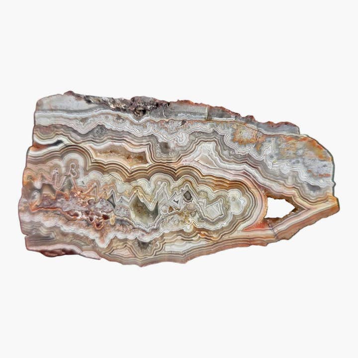 Lapidary Central - Vente Pierre et cristal de spiritualité - Tranche de pierre de lapidaire en agate dentelle folle.