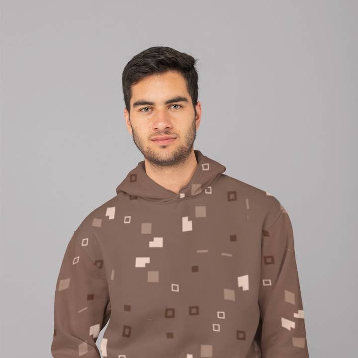 Felpa con cappuccio a sublimazione con motivo geometrico semplice per la vendita all'ingrosso da parte di True Modern