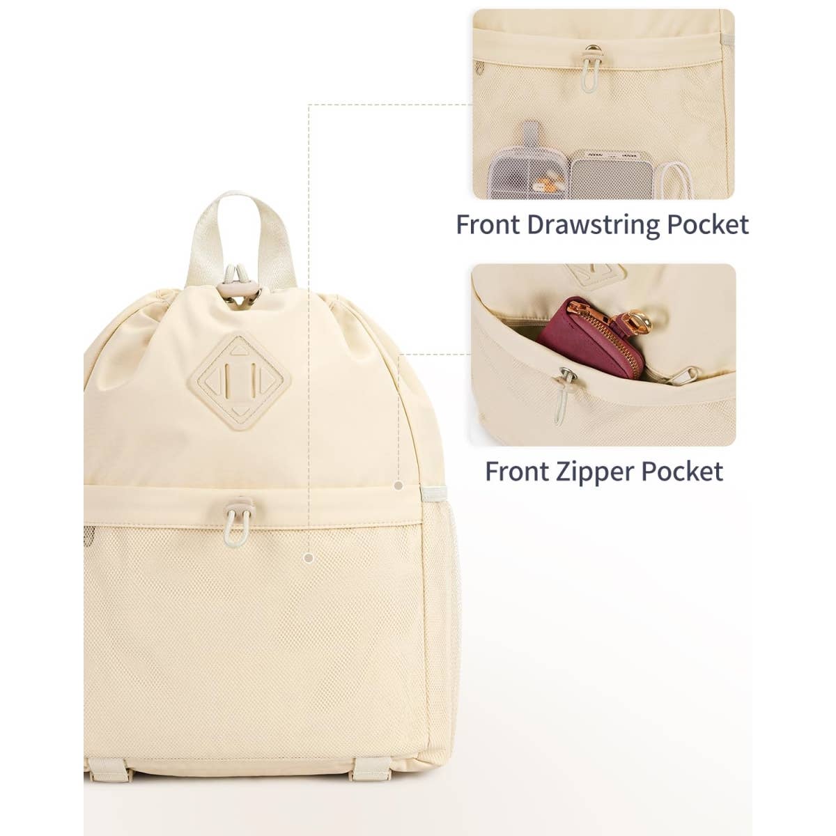 wandf - Vente Sac à cordon de serrage – unisexe - Sac à dos de sport avec cordon de serrage et sangle pour tapis de yoga42