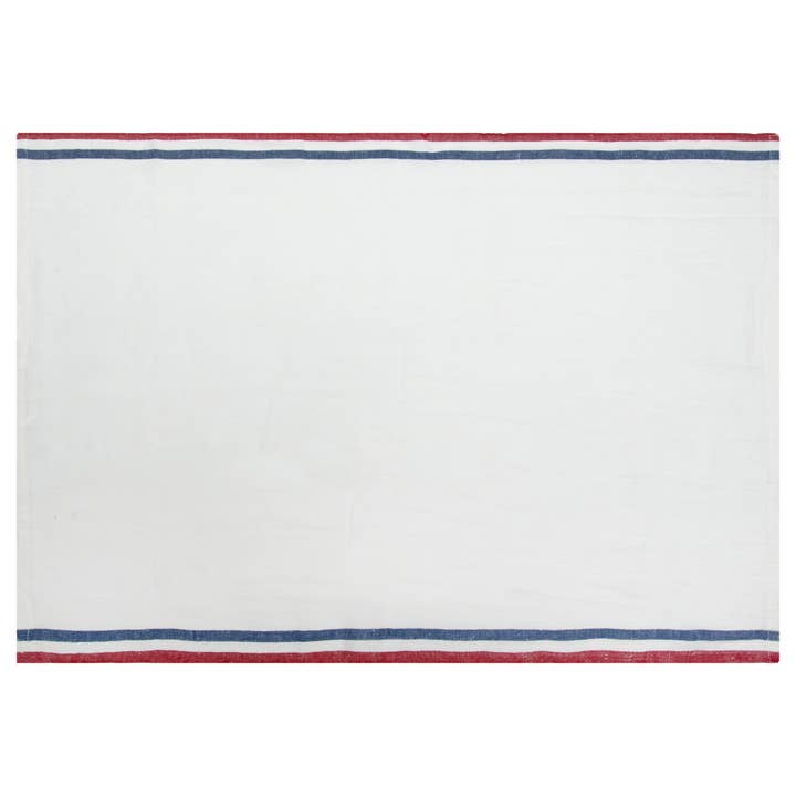 Caravan Home - Wholesale Tea Towel - Normandy White - Red/White/Blue Stripes Tea Towels 20x30