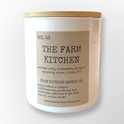 The Farm Kitchen Soy Candle | White Jar | 8 oz. for wholesale by Farm Kitchen Candle Co.