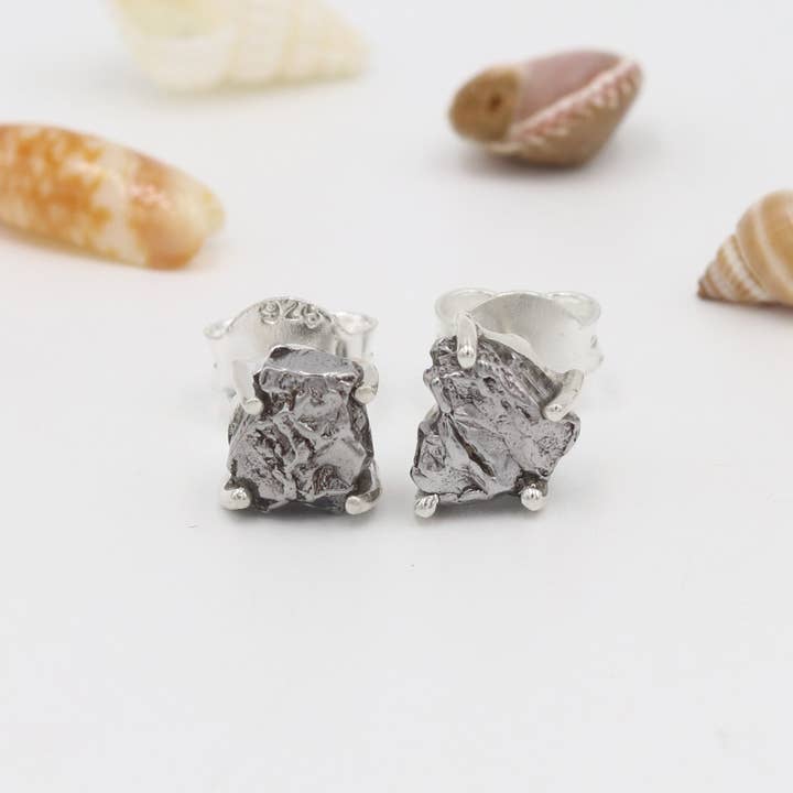 Jay Jools - Wholesale Stud/Post Earrings - Meteorite Stud Earrings: 925 Silver Unique Space Jewelry1