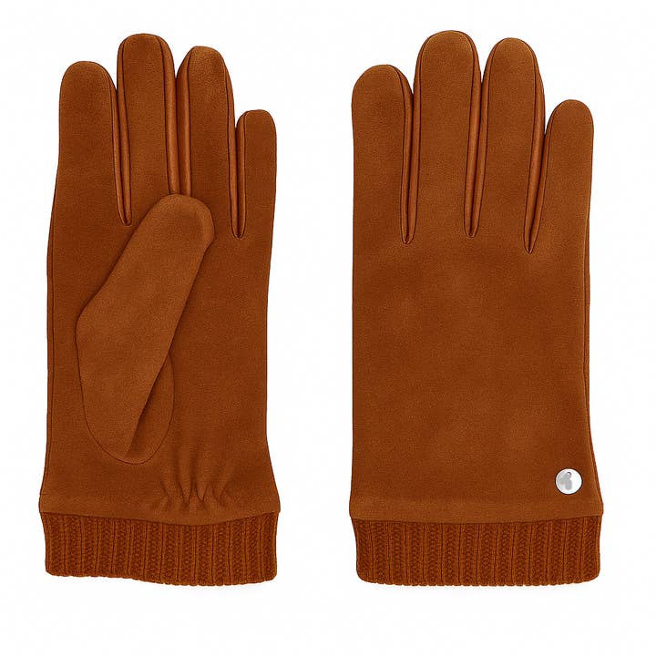 GUANTO DA DONNA IN CAMOSCIO CLUB ROCHELIER CON DETTAGLI IN PELLE E POLSINO per la vendita all'ingrosso da parte di Allesco Inc.