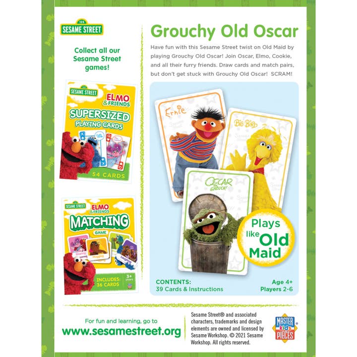 Masterpieces Puzzles - Wholesale Card Game - Sesame Street - Grouchy Old Oscar Card Game2