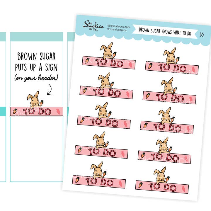 Header To Do Stickers for wholesale by Stickies by C&S