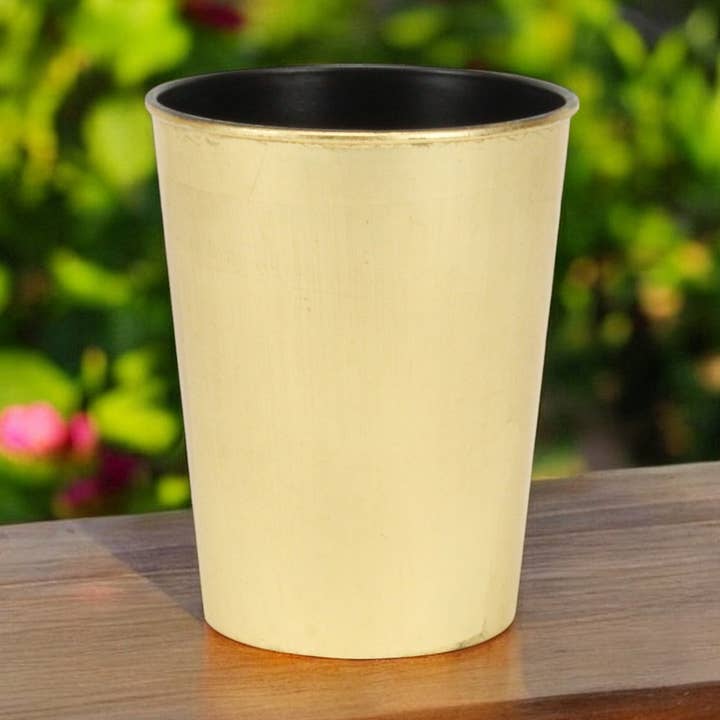5" Gouden Gerecycled Plastic Binnen Buiten Ronde Pot Planter voor wholesale door HomeRoots