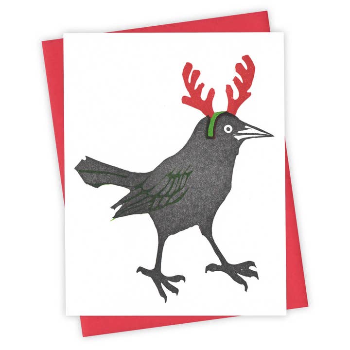 Reindeer Games Grackle Card for wholesale by Burdock & Bramble