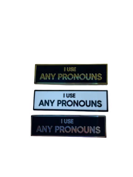 I USE ANY PRONOUNS Pronoun Pin for wholesale by Retrophiliac