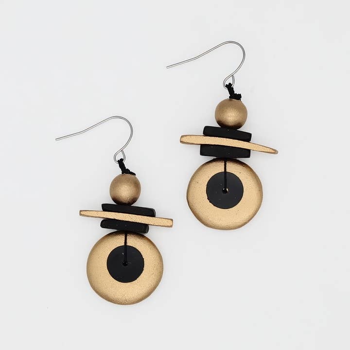 Sylca Designs - Wholesale Dangle Earrings - Assuta Gold Drop Earrings3