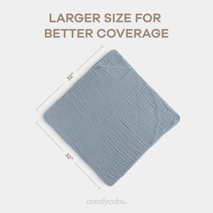 Comfy Cubs - Wholesale Hooded towel – Child & baby - Hooded Baby Towel, 6 Layer 100% Muslin Cotton by Comfy Cubs13