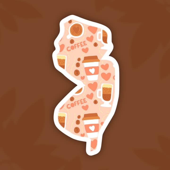 New Jersey Coffee State Sticker for wholesale by The State Stickers