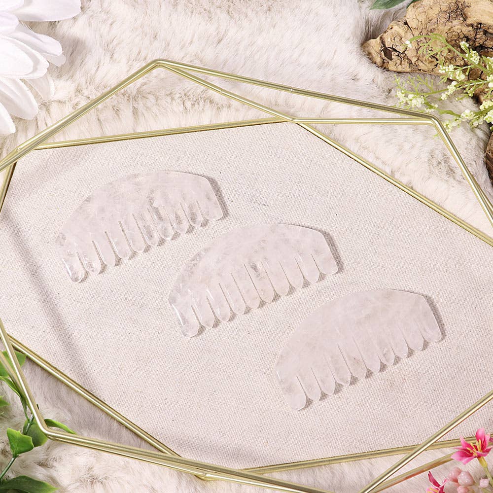 Natures Artifacts Inc - Wholesale Hair Brush/Comb - Energy Comb Small - Clear Quartz | Crystal Combs5